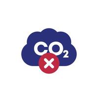 ban carbon emissions icon, no co2 gas vector