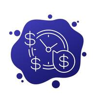 time is money line icon for apps and web vector