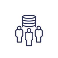 User base icon, line pictogram vector