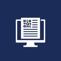 document with qr code icon, vector