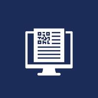 documento con qr código icono, vector