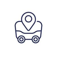 delivery robot line icon, autonomous vehicle vector