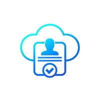 account backup icon, save in cloud vector