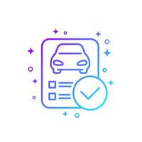 car registration line icon, vector