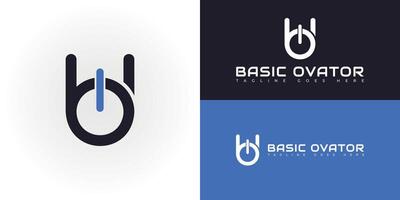 abstract initial letter BO or OB logo in deep blue color isolated on multiple background colors. The logo is suitable for computer hardware manufacturer business logo icon design inspiration template vector