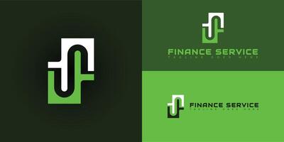 Abstract initial letter FS or SF logo in green and white color isolated on multiple background colors. The logo is suitable for business and consulting company icon logo design inspiration template vector