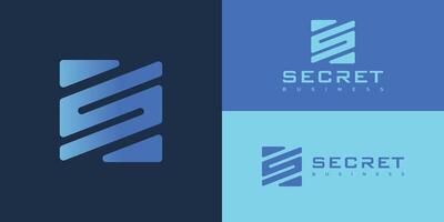 abstract initial square letter S or SS in gradient blue color isolated on multiple blue background colors. The logo is suitable for business and coaching company logo icon design inspiration template vector