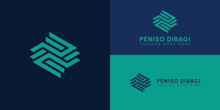 Abstract initial strip letter PD or DP logo in green color isolated on multiple background colors. The logo is suitable for business and consulting services logo icon design inspiration templates. vector