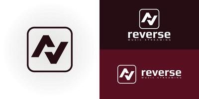 resumen inicial letra rectángulo rv o vr logo en profundo rojo color aislado en múltiple antecedentes colores. el logo es adecuado para música aplicación y entretenimiento negocio logo diseño inspiración modelo vector