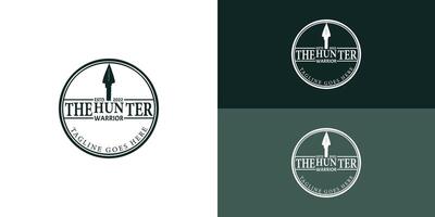 Vintage Retro Rustic Native Arrowhead Spear for Arrow Hunting Hipster Logo Design in deep green color isolated on multiple background colors. The logo is applied for Arrow Hunting Hipster Logo Design vector