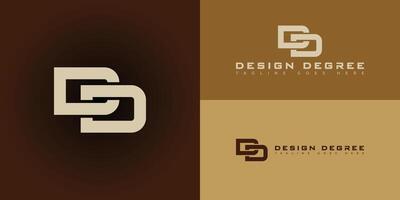 Abstract initial letter D or DD logo in soft gold color isolated on multiple background colors. The logo is suitable for an architecture design studio or property company icon logo design inspiration vector