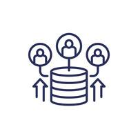 increase userbase line icon with users vector