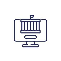 Electronic government and digital transformation line icon vector