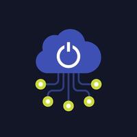 Edge computing technologies icon with a cloud, flat vector