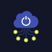 borde informática tecnologías icono con un nube, plano vector