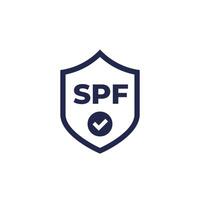 SPF icon with a shield vector