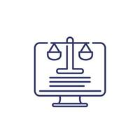 online legal help line icon with a computer vector