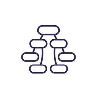 Flow chart line icon, vector