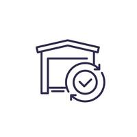 warehouse or depot line icon vector