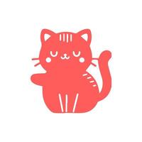 cute cat Simple modern geometric flat style vector illustration.