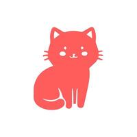 cute cat Simple modern geometric flat style vector illustration.