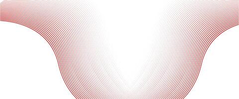 Abstract red lines. Vector white background. Red wave