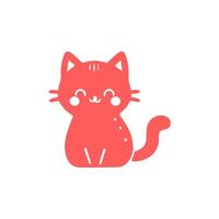 cute cat Simple modern geometric flat style vector illustration.