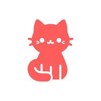 cute cat Simple modern geometric flat style vector illustration.