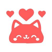 cute cat Simple modern geometric flat style vector illustration.