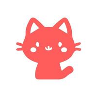 cute cat Simple modern geometric flat style vector illustration.