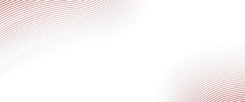 Abstract red lines. Vector white background. Red wave
