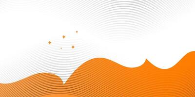 Orange and white background of abstract warm curves vector