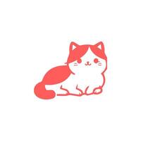 cute cat Simple modern geometric flat style vector illustration.