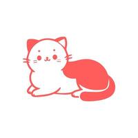 cute cat Simple modern geometric flat style vector illustration.