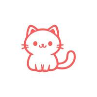 cute cat Simple modern geometric flat style vector illustration.