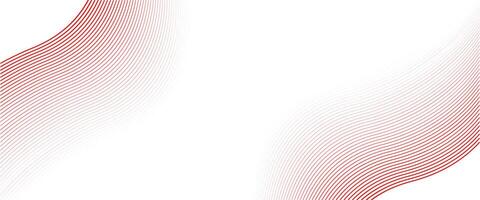 Abstract red lines. Vector white background. Red wave