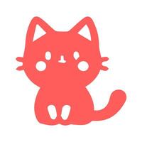 cute cat Simple modern geometric flat style vector illustration.