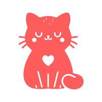 cute cat Simple modern geometric flat style vector illustration.