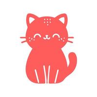 cute cat Simple modern geometric flat style vector illustration.