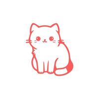 cute cat Simple modern geometric flat style vector illustration.