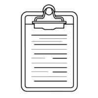 Streamlined vector outline of a checklist board icon for versatile use.