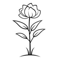 elegante flor contorno icono en vector formato para decorativo diseños