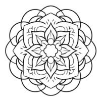 Intricate mandala outline icon in vector format for spiritual designs.