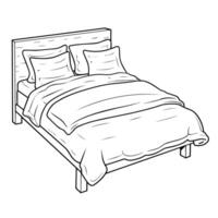 Minimalist vector outline of a double bed icon for versatile use.