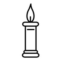 Elegant candles stick outline icon in vector format for ambiance-themed designs.