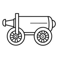 Majestic cannon outline icon in vector format for historical designs.