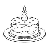 Clean vector outline of a cake icon for versatile applications.