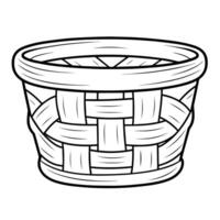 Weave elegance into designs with a basket outline icon vector, perfect for versatile and stylish applications. vector