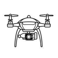 Modern drone outline icon in vector format for aerial designs.