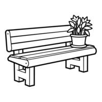 Infuse charm into designs with a bench outline icon vector, perfect for versatile and inviting applications. vector